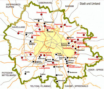 City Waschmaschinendienst Berlin Umland Karte